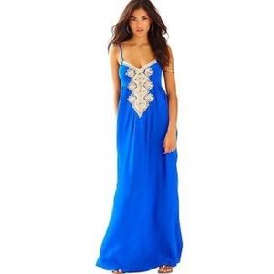 Lilly Pulitzer Kelsea Blue silk Maxi Dress